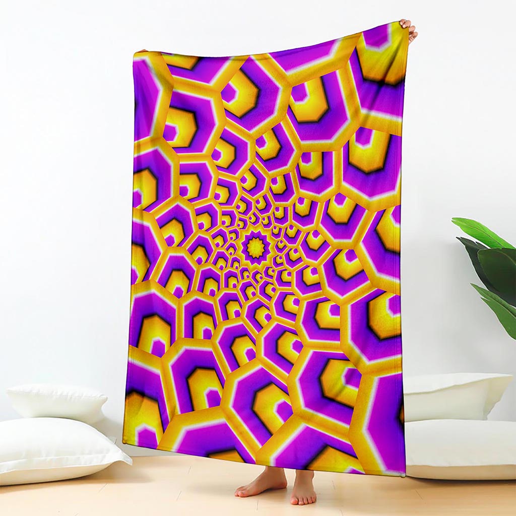 Yellow Hive Moving Optical Illusion Blanket