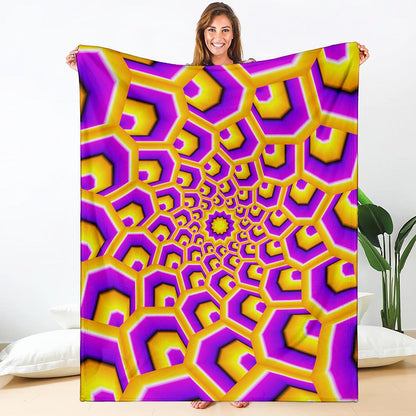 Yellow Hive Moving Optical Illusion Blanket