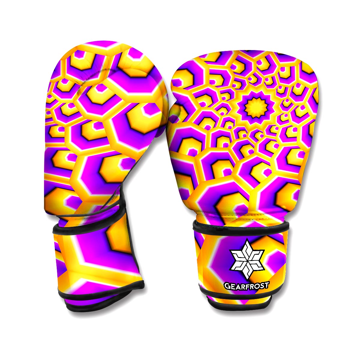 Yellow Hive Moving Optical Illusion Boxing Gloves