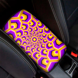 Yellow Hive Moving Optical Illusion Car Center Console Cover
