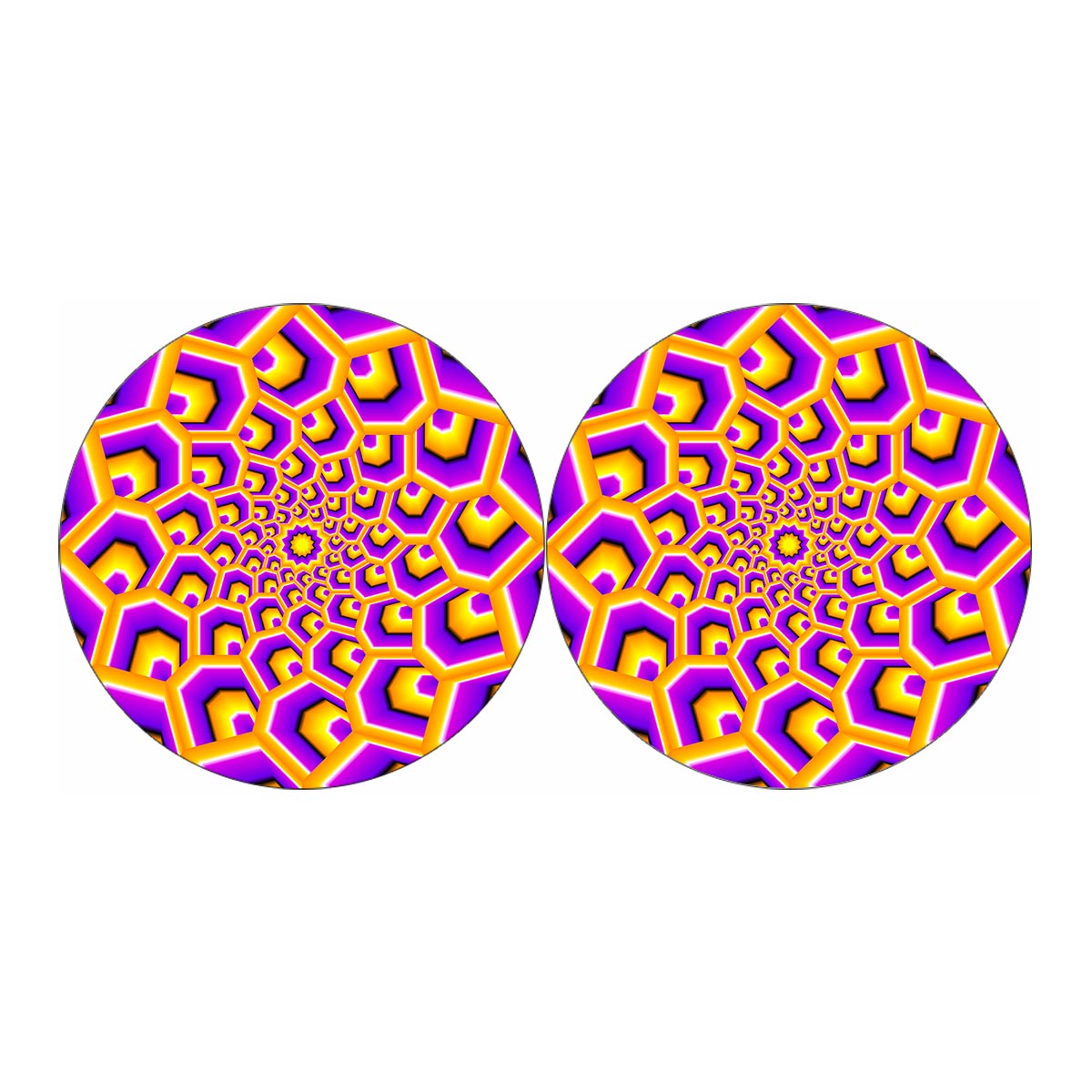 Yellow Hive Moving Optical Illusion Car Coasters