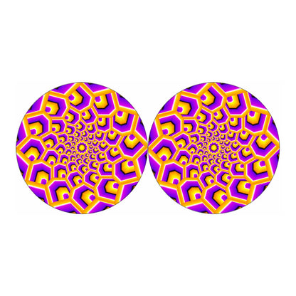 Yellow Hive Moving Optical Illusion Car Coasters