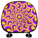 Yellow Hive Moving Optical Illusion Car Headrest Covers