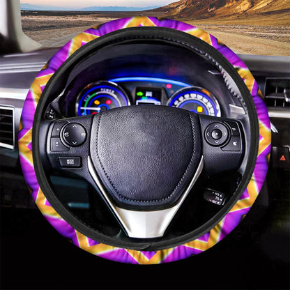 Yellow Hive Moving Optical Illusion Car Steering Wheel Cover