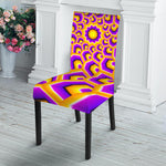Yellow Hive Moving Optical Illusion Dining Chair Slipcover