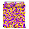 Yellow Hive Moving Optical Illusion Duvet Cover Bedding Set