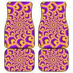 Yellow Hive Moving Optical Illusion Front and Back Car Floor Mats