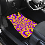 Yellow Hive Moving Optical Illusion Front and Back Car Floor Mats