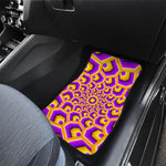 Yellow Hive Moving Optical Illusion Front and Back Car Floor Mats