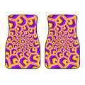 Yellow Hive Moving Optical Illusion Front Car Floor Mats