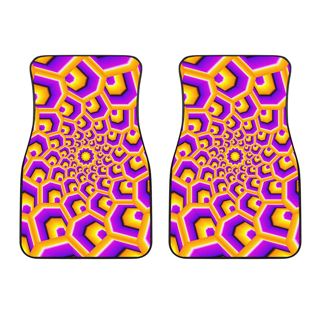 Yellow Hive Moving Optical Illusion Front Car Floor Mats