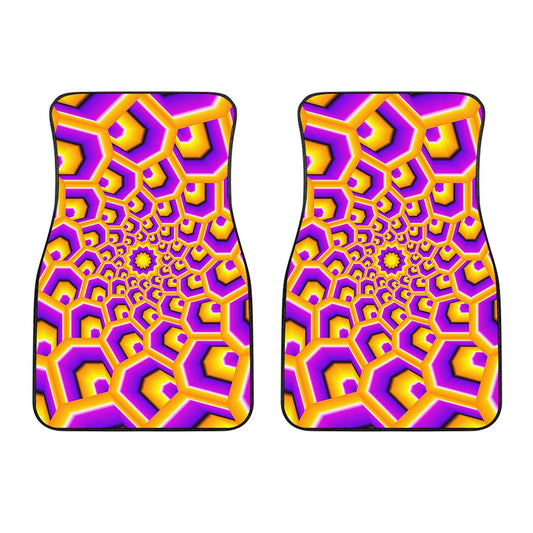 Yellow Hive Moving Optical Illusion Front Car Floor Mats
