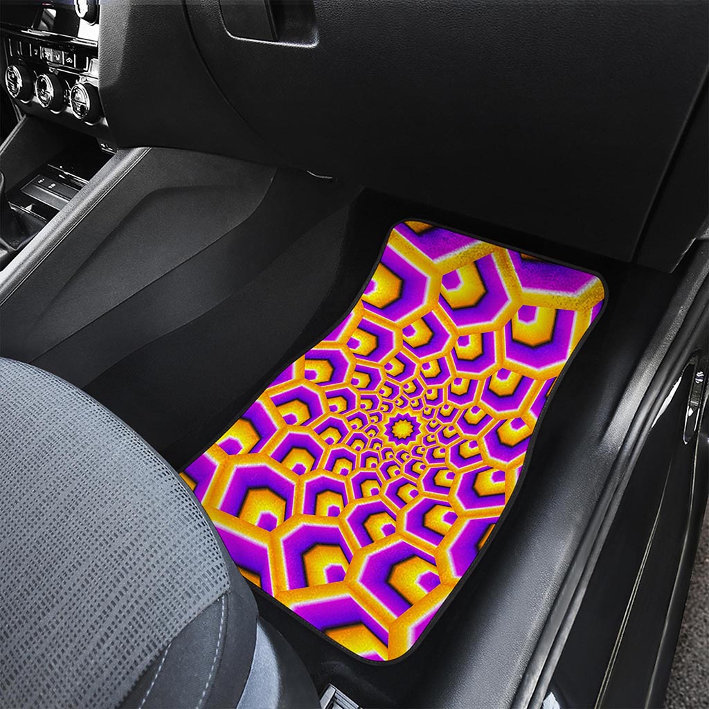 Yellow Hive Moving Optical Illusion Front Car Floor Mats