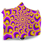 Yellow Hive Moving Optical Illusion Hooded Blanket