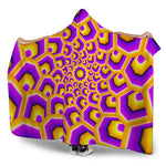 Yellow Hive Moving Optical Illusion Hooded Blanket