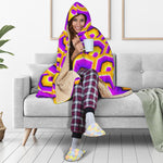 Yellow Hive Moving Optical Illusion Hooded Blanket