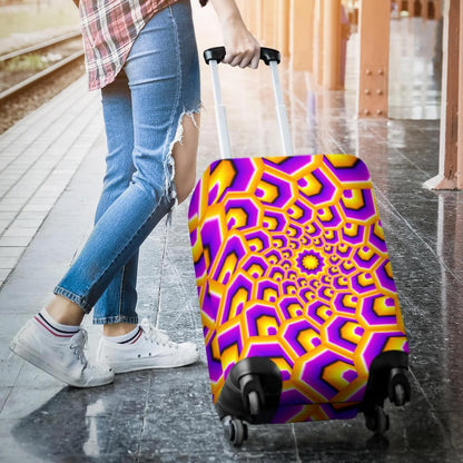 Yellow Hive Moving Optical Illusion Luggage Cover GearFrost