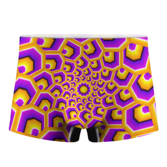 Yellow Hive Moving Optical Illusion Men's Boxer Briefs