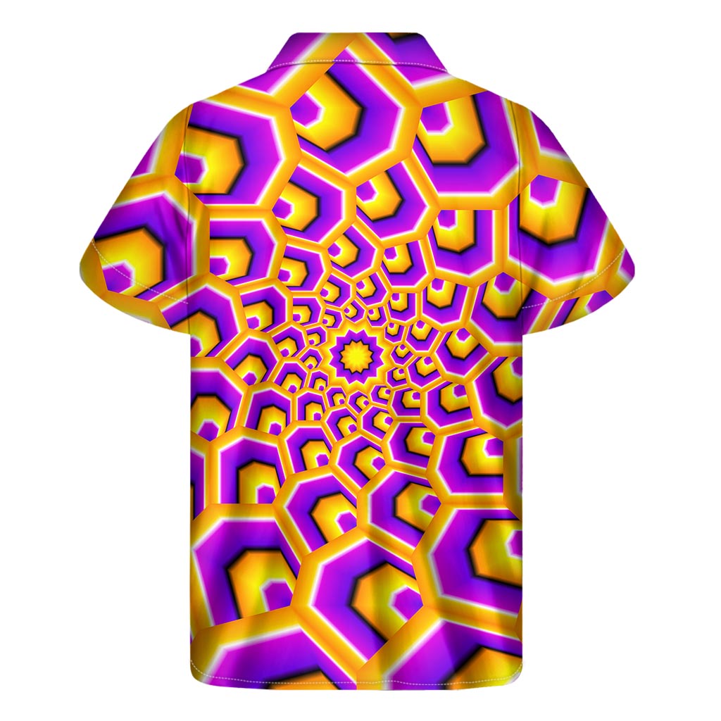 Yellow Hive Moving Optical Illusion Men's Short Sleeve Shirt