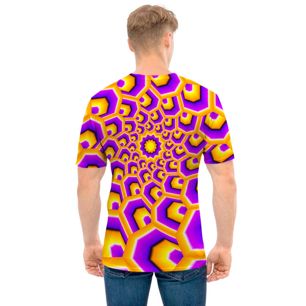 Yellow Hive Moving Optical Illusion Men's T-Shirt