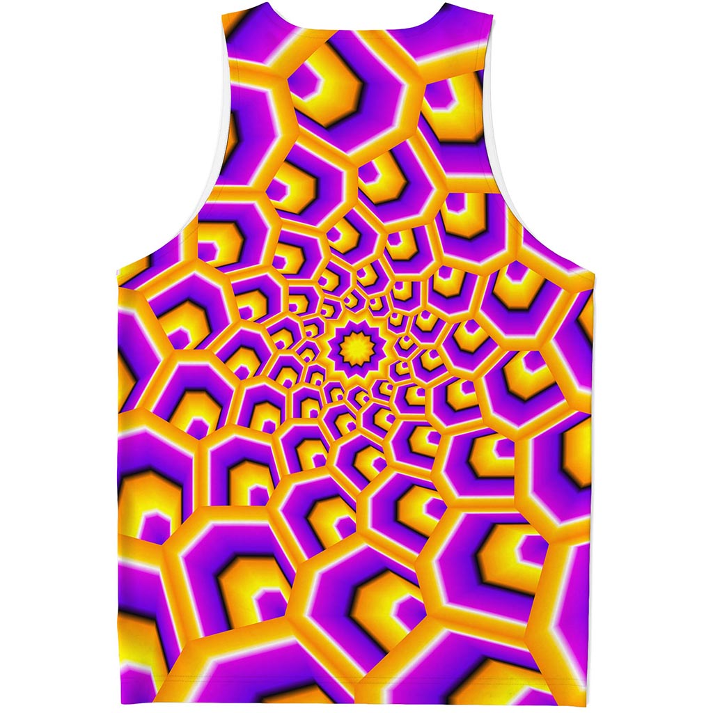 Yellow Hive Moving Optical Illusion Men's Tank Top