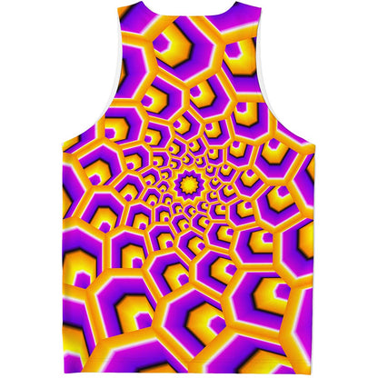 Yellow Hive Moving Optical Illusion Men's Tank Top