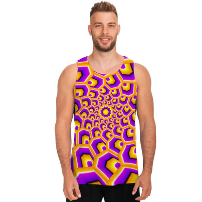 Yellow Hive Moving Optical Illusion Men's Tank Top