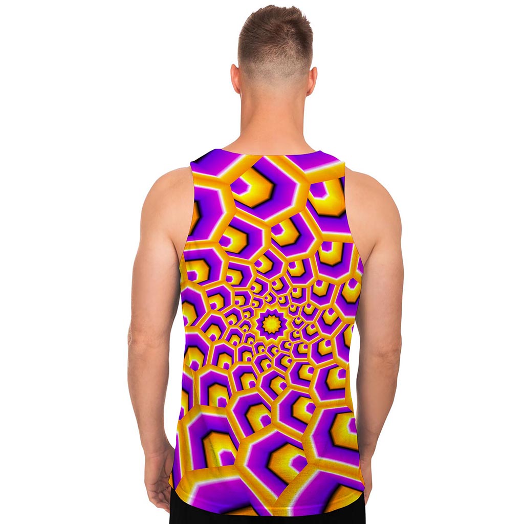 Yellow Hive Moving Optical Illusion Men's Tank Top