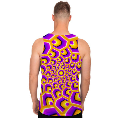 Yellow Hive Moving Optical Illusion Men's Tank Top