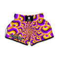 Yellow Hive Moving Optical Illusion Muay Thai Boxing Shorts