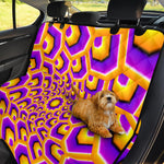 Yellow Hive Moving Optical Illusion Pet Car Back Seat Cover