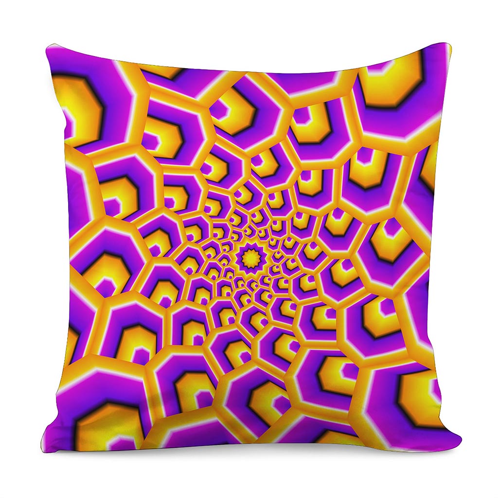 Yellow Hive Moving Optical Illusion Pillow Cover