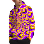 Yellow Hive Moving Optical Illusion Pullover Hoodie