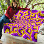 Yellow Hive Moving Optical Illusion Quilt