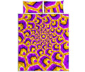 Yellow Hive Moving Optical Illusion Quilt Bed Set