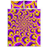 Yellow Hive Moving Optical Illusion Quilt Bed Set