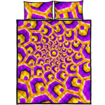Yellow Hive Moving Optical Illusion Quilt Bed Set
