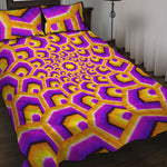 Yellow Hive Moving Optical Illusion Quilt Bed Set