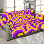 Yellow Hive Moving Optical Illusion Sofa Protector