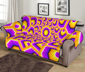 Yellow Hive Moving Optical Illusion Sofa Protector