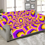 Yellow Hive Moving Optical Illusion Sofa Protector