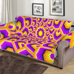 Yellow Hive Moving Optical Illusion Sofa Protector