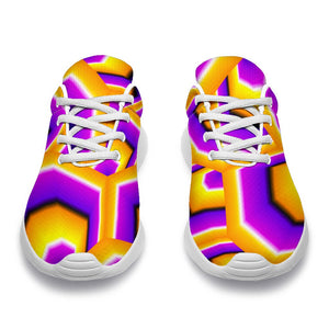 Yellow Hive Moving Optical Illusion Sport Shoes GearFrost