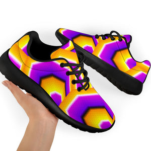 Yellow Hive Moving Optical Illusion Sport Shoes GearFrost