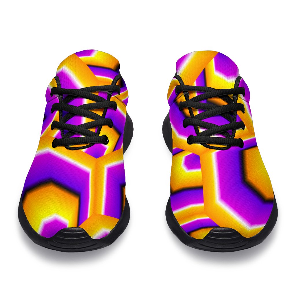 Yellow Hive Moving Optical Illusion Sport Shoes GearFrost