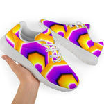 Yellow Hive Moving Optical Illusion Sport Shoes GearFrost