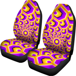 Yellow Hive Moving Optical Illusion Universal Fit Car Seat Covers