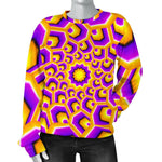 Yellow Hive Moving Optical Illusion Women's Crewneck Sweatshirt GearFrost