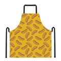 Yellow Hot Dog Pattern Print Apron