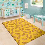 Yellow Hot Dog Pattern Print Area Rug